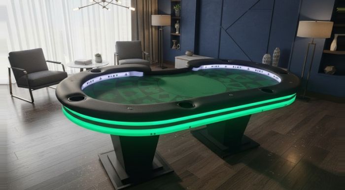 Mesa de Poker Profissional com Entrada de Dealer e Borda em Acrilico Duplo - Pro46